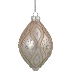 5.25" Rose Gold Retro Ombre Glass Christmas Drop Ornament