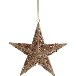 5.5" Rose Gold Star Shaped Christmas Ornament