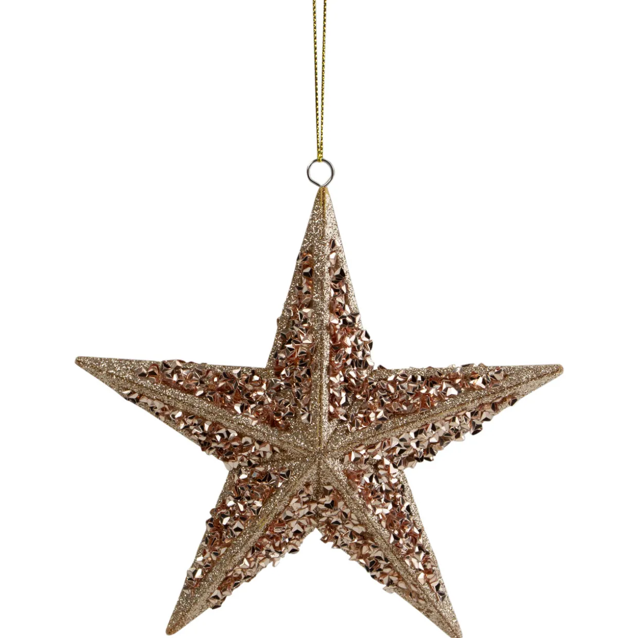 5.5" Rose Gold Star Shaped Christmas Ornament