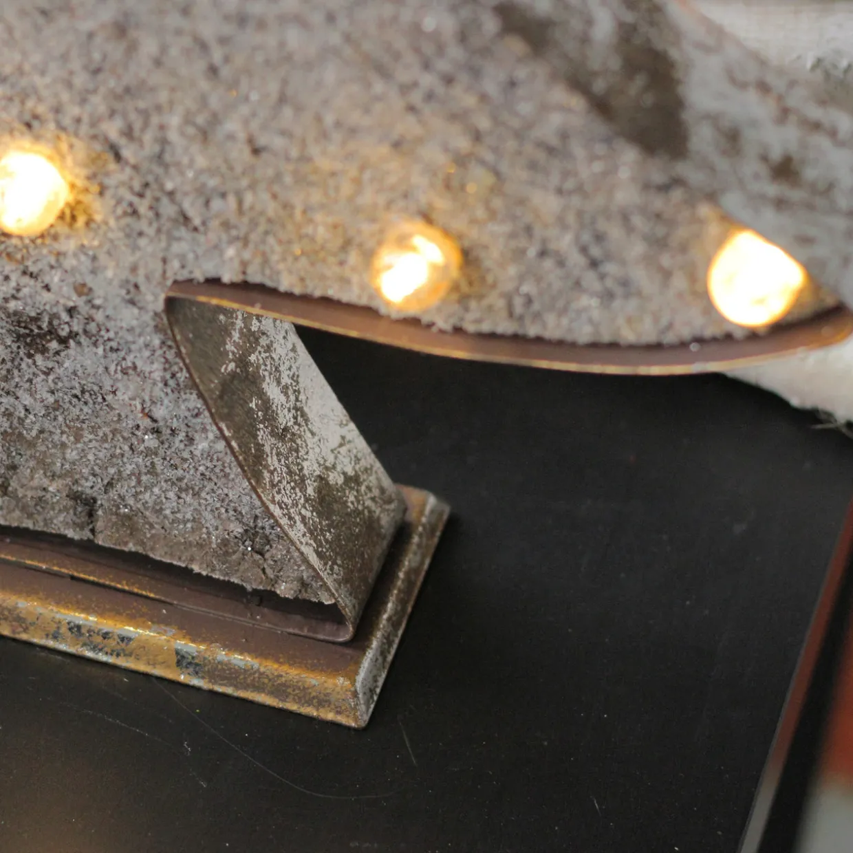 26.5" Rustic Brown and Gray LED Lighted Christmas Tree Tabletop Decor