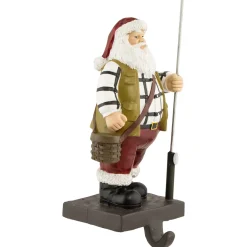 8.5" Rustic Fisherman Santa Christmas Stocking Holder