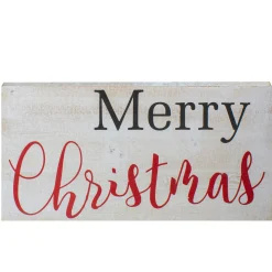 24" Rustic Wooden 'Merry Christmas' Hanging Wall Sign
