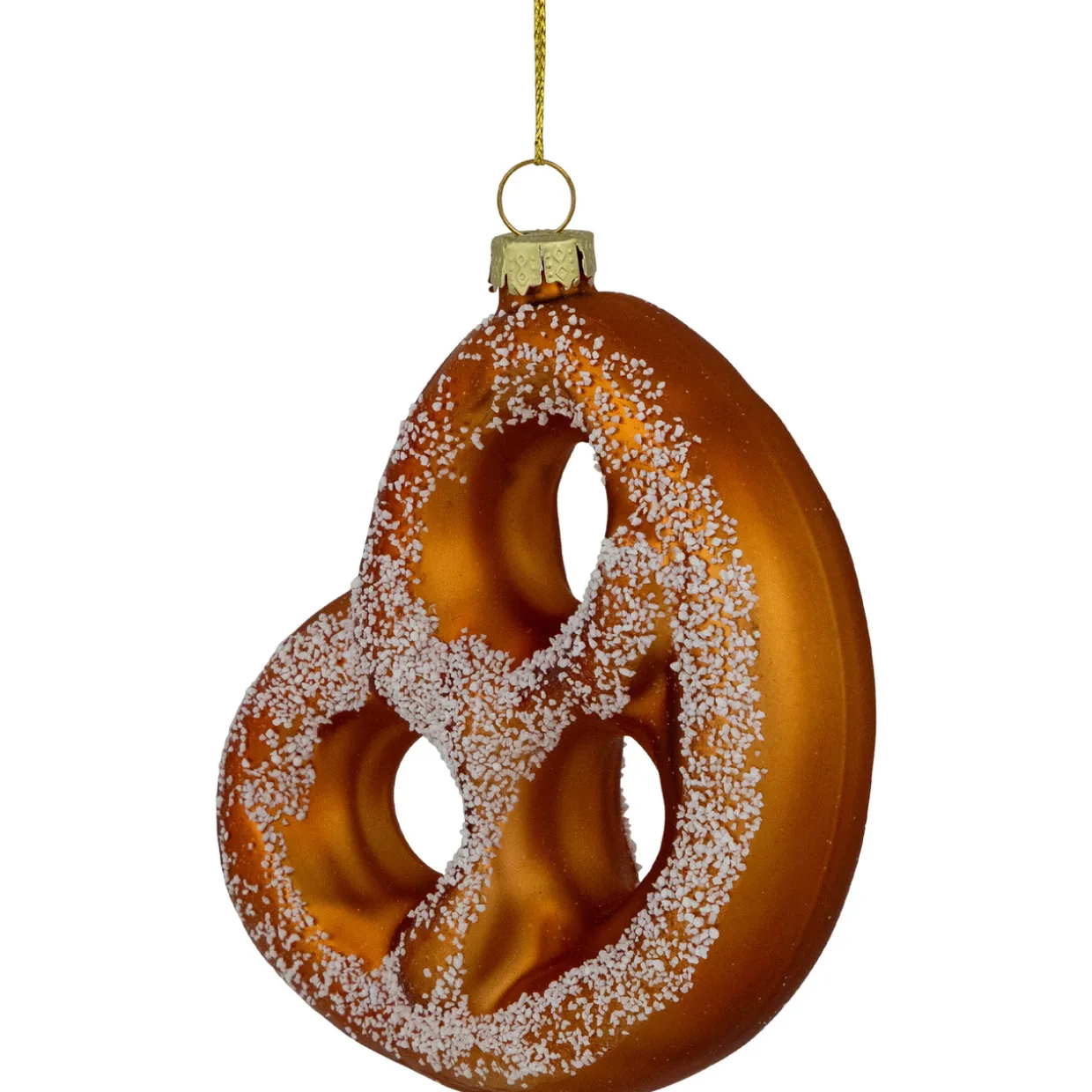 4.5" Salted Soft Pretzel Glass Christmas Ornament