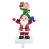 8.75" Santa and Elf Christmas Stocking Holder