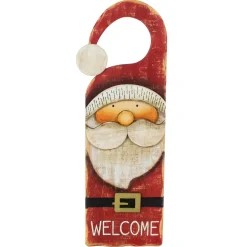 14" Santa Claus "Welcome" Christmas Door Knob Hanger