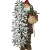 48" Santa Claus with Artificial Flocked Alpine Tree Christmas Figure