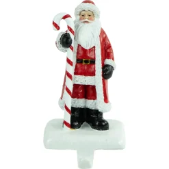 7" Santa Claus with Candy Cane Christmas Stocking Holder