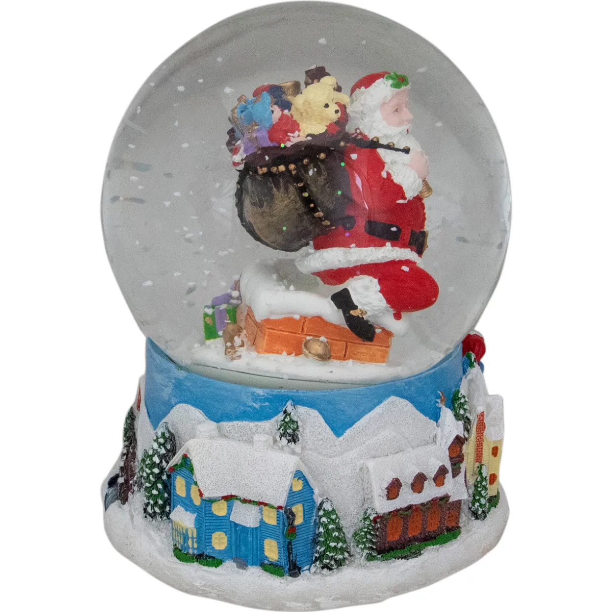 6.5" Santa Coming Down the Chimney Christmas Snow Globe