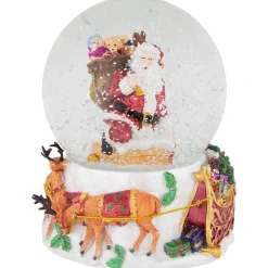 6.5" Santa Delivering Gifts Musical Christmas Snow Globe