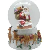 6.75" Santa Going Down the Chimney Musical Christmas Snow Globe