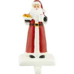 7" Santa with Cookies and Hot Cocoa Christmas Stocking Holder