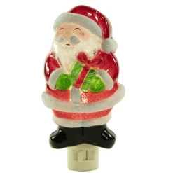 6.75" Santa with Gift Frosted Christmas Night Light