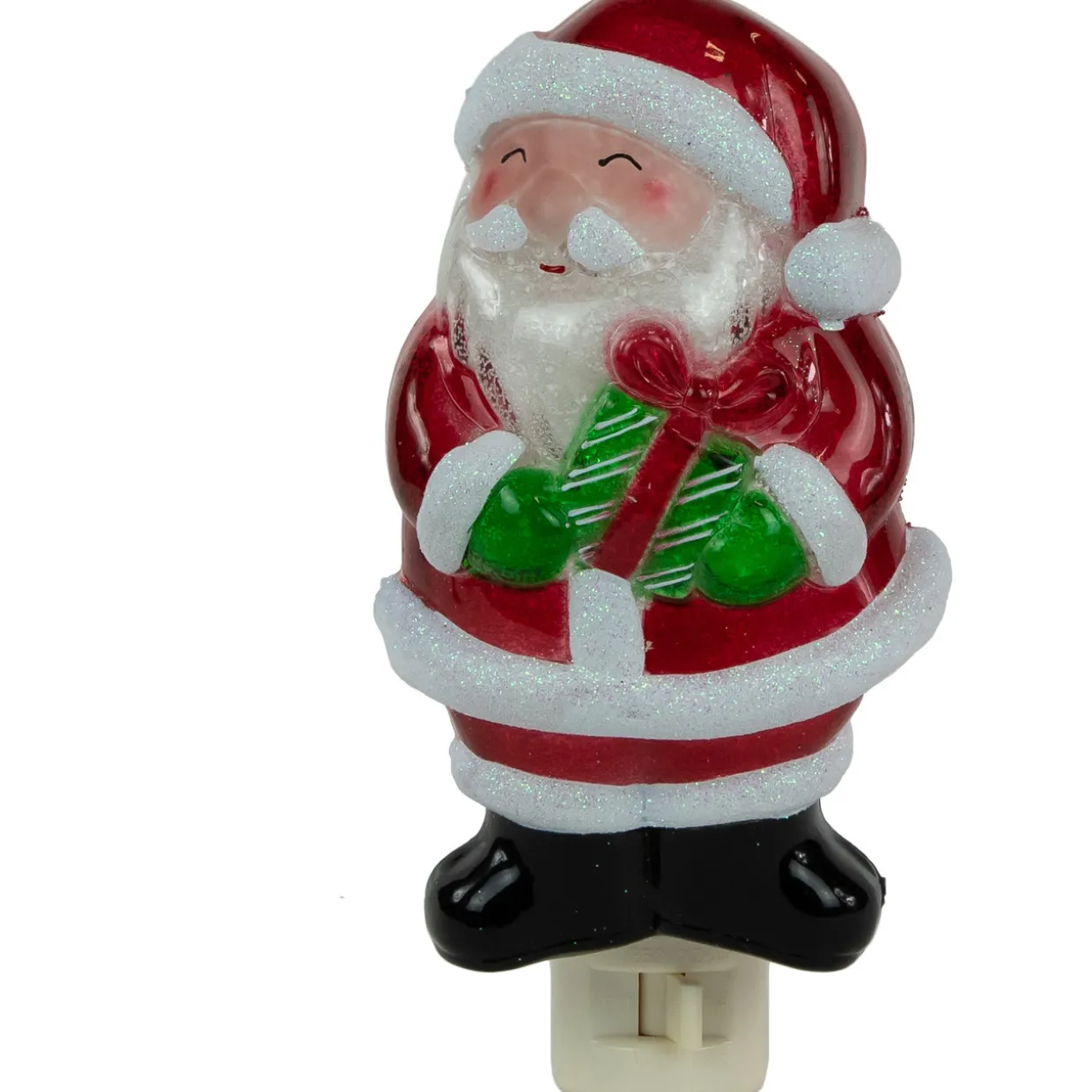 6.75" Santa with Gift Frosted Christmas Night Light