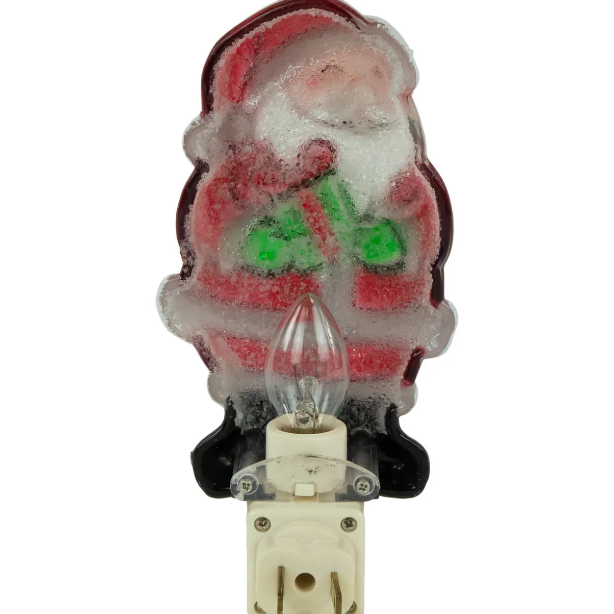 6.75" Santa with Gift Frosted Christmas Night Light