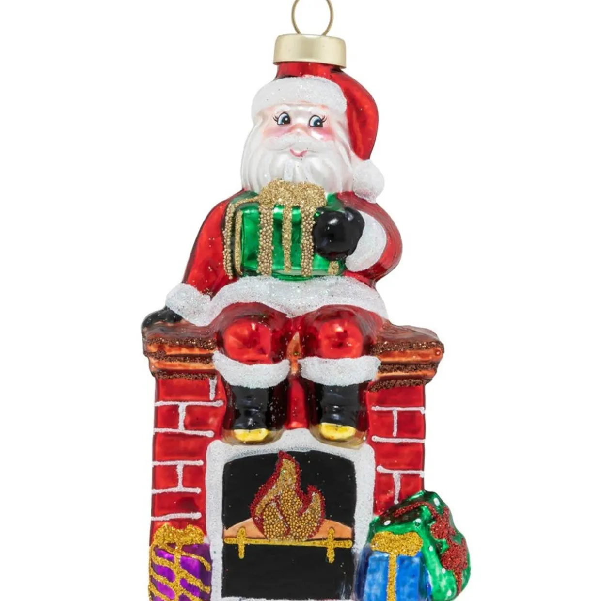 5" Santa's Perch with Presents on Fire Mantle