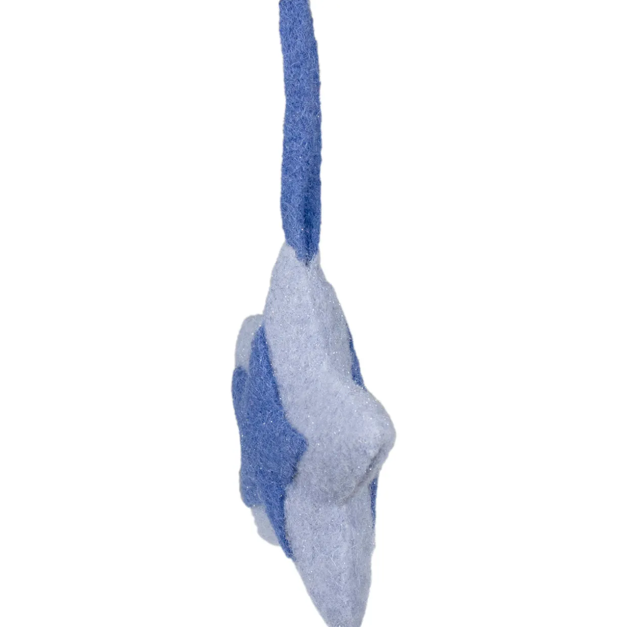 6.25" Shades of Blue Felt Star Christmas Ornament