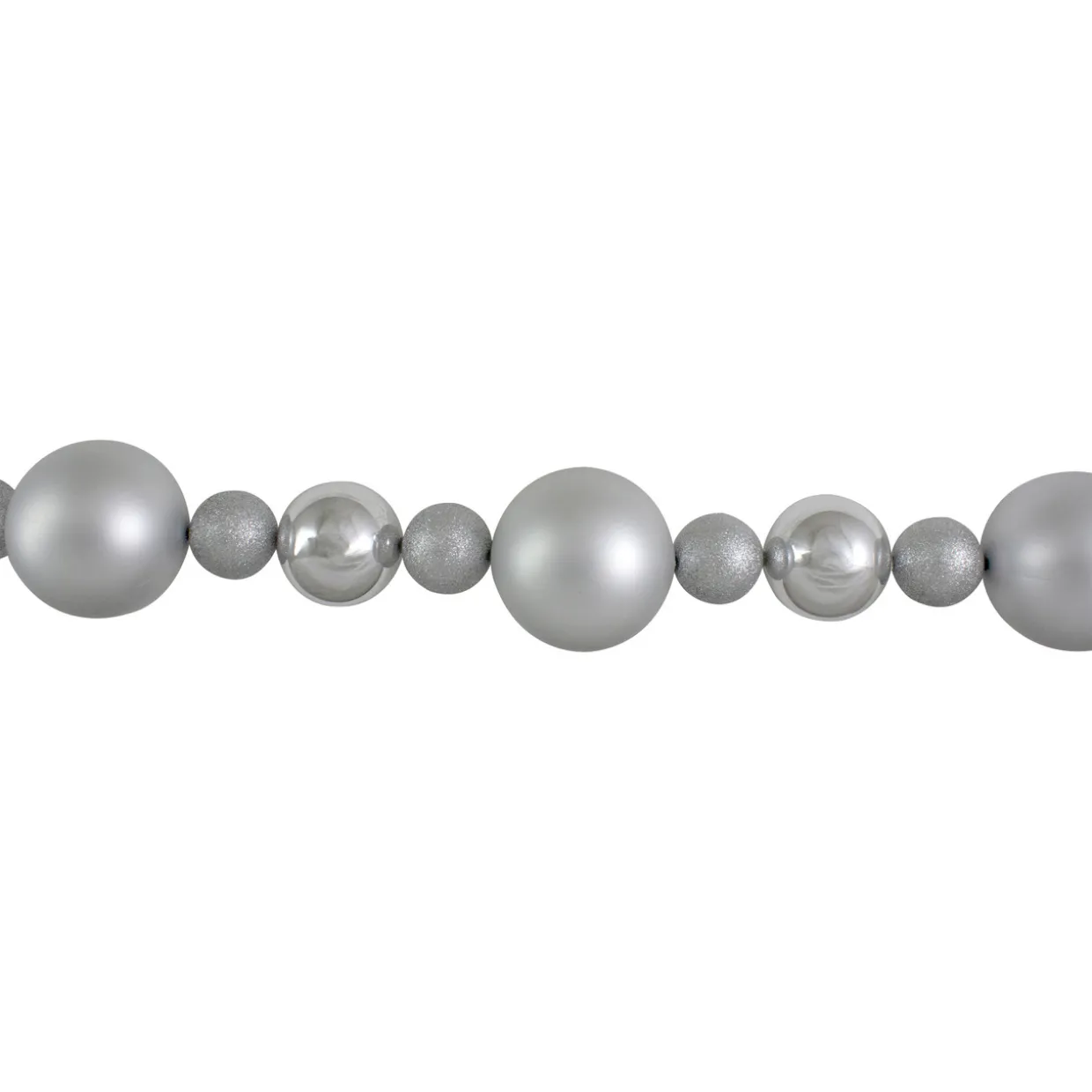 6' Shatterproof Ball 3-Finish Silver Splendor Christmas Garland