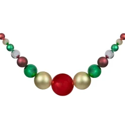 6' Shiny and Matte Traditional Colors Shatterproof Ball Christmas Swag