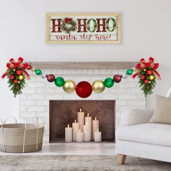 6' Shiny and Matte Traditional Colors Shatterproof Ball Christmas Swag