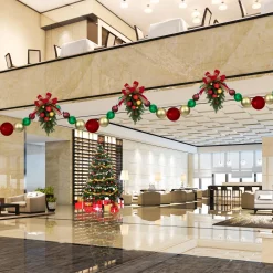 6' Shiny and Matte Traditional Colors Shatterproof Ball Christmas Swag