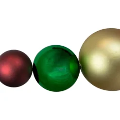 6' Shiny and Matte Traditional Colors Shatterproof Ball Christmas Swag