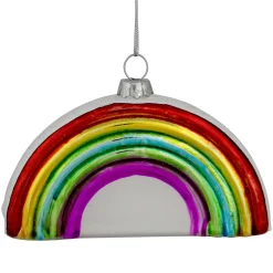 4" Shiny Arched Rainbow Hanging Glass Christmas Ornament