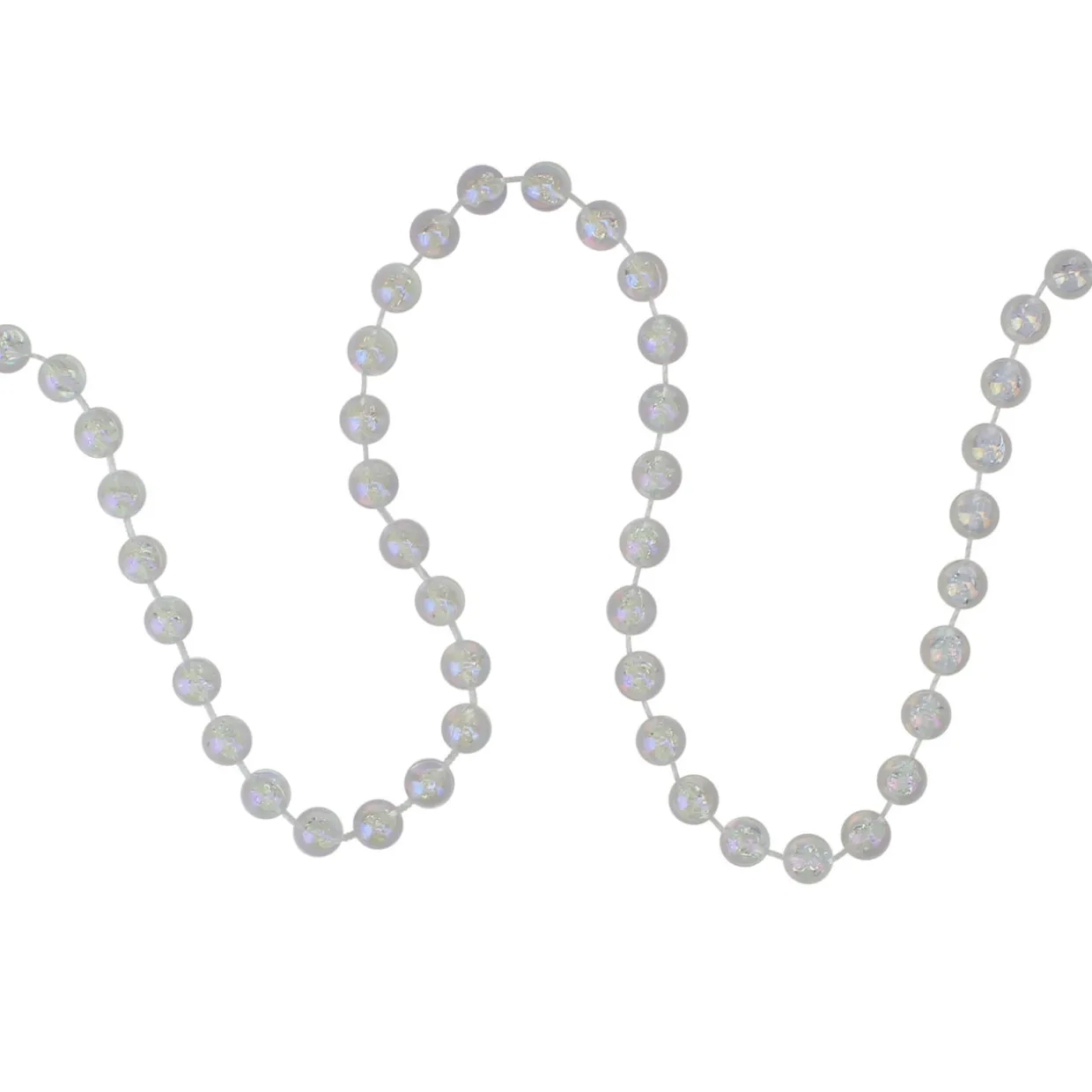 15' Shiny Clear Iridescent Beaded Christmas Garland