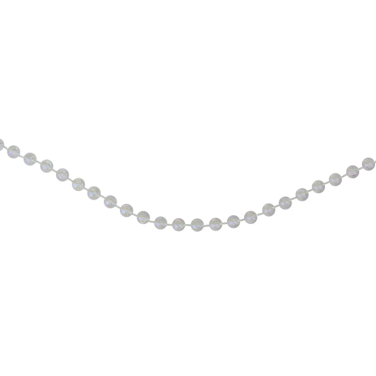 15' Shiny Clear Iridescent Beaded Christmas Garland