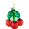 3" Shiny Glittered Red Cherries Glass Christmas Hanging Ornament