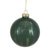 4" Shiny Green Glass Christmas Ball Ornament