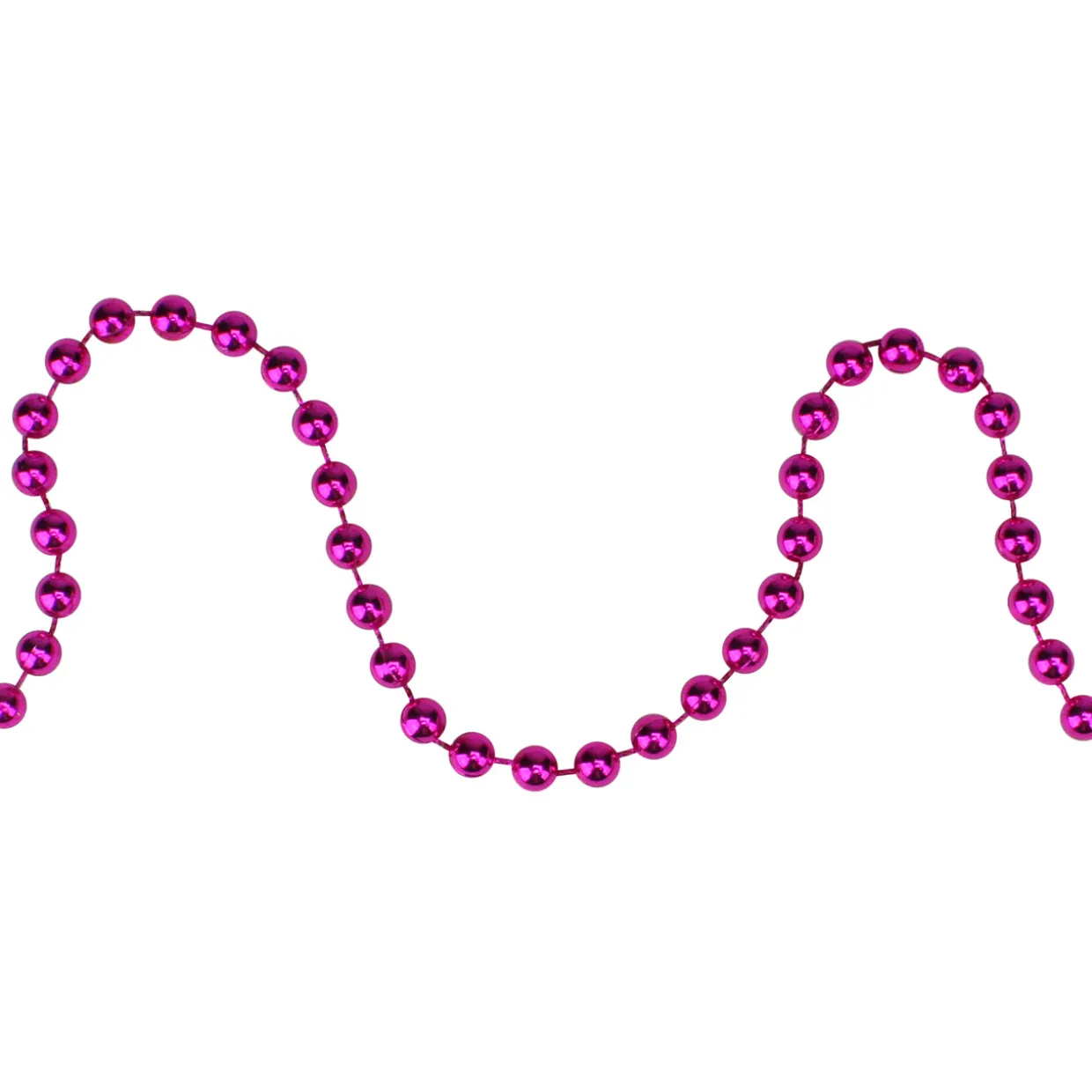15' Shiny Metallic Pink Beaded Christmas Garland, Unlit