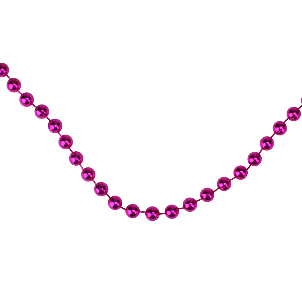 15' Shiny Metallic Pink Beaded Christmas Garland, Unlit