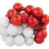 6.75" Shiny Red and White Shatterproof Ball Ornament Christmas Pick
