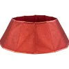 26.75" Shiny Red Fabric Hexagonal Christmas Tree Collar