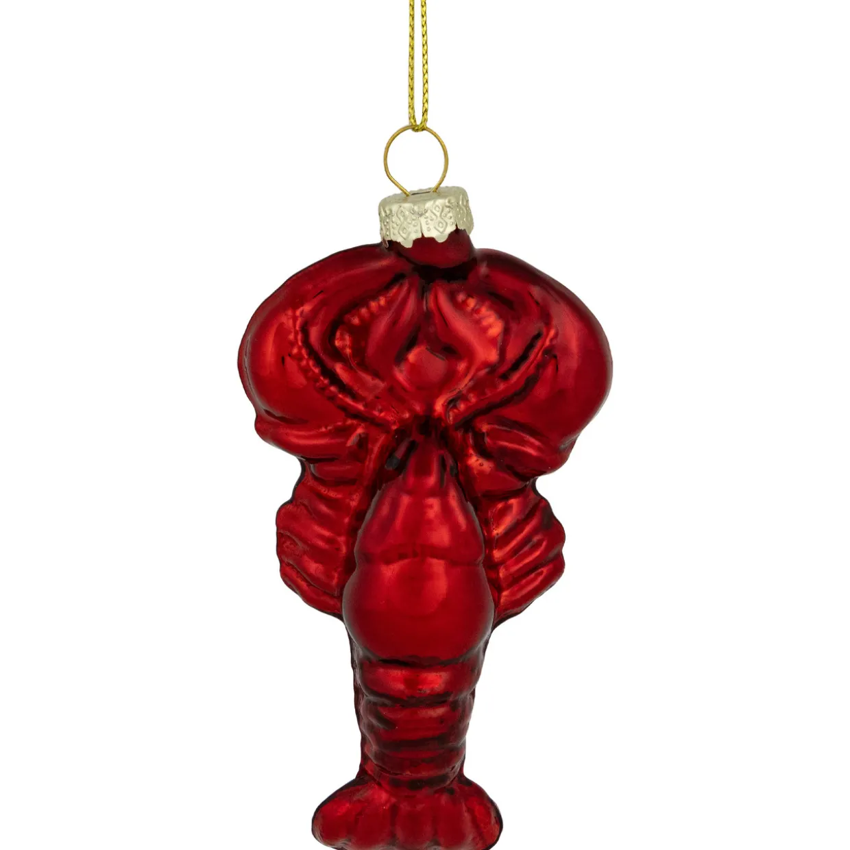 3.5" Shiny Red Lobster Glass Christmas Hanging Ornament