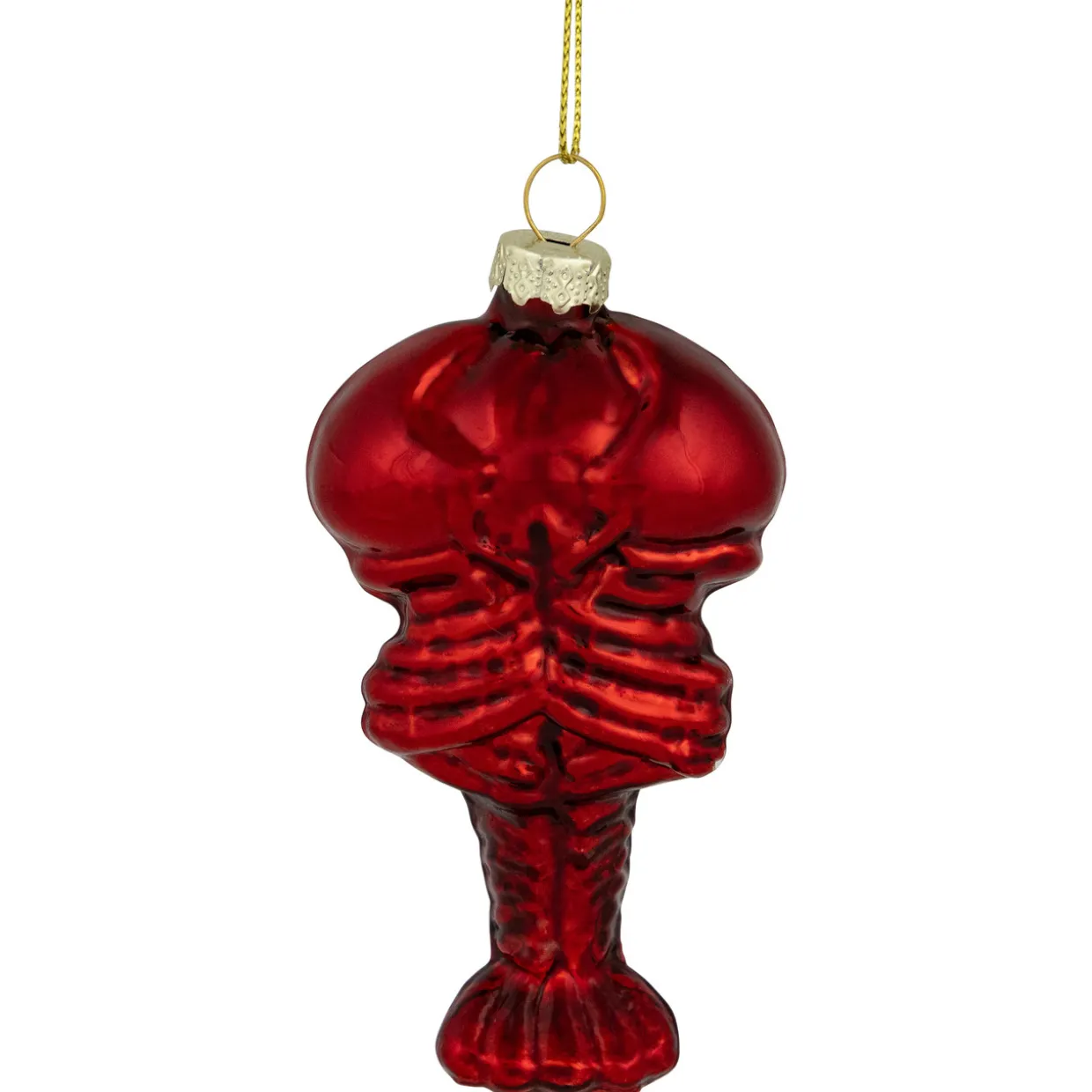 3.5" Shiny Red Lobster Glass Christmas Hanging Ornament