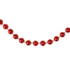 33' Shiny Red Round Beaded Christmas Garland