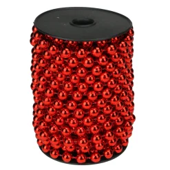 33' Shiny Red Round Beaded Christmas Garland
