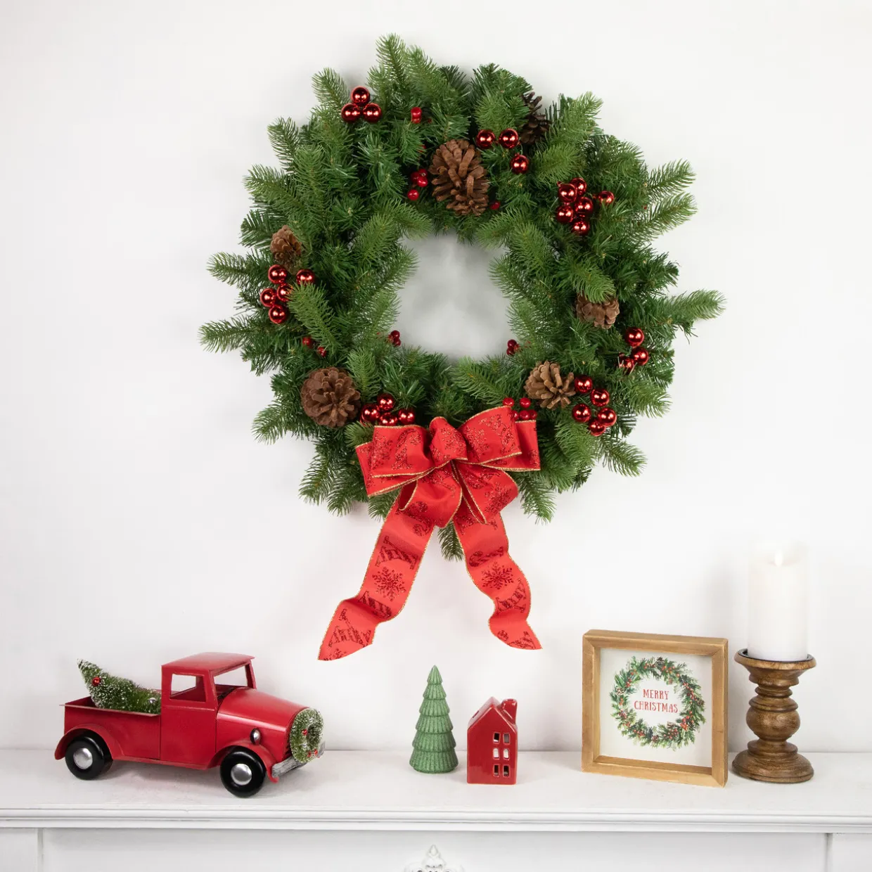 6.75" Shiny Red Shatterproof Ball Ornament Christmas Pick