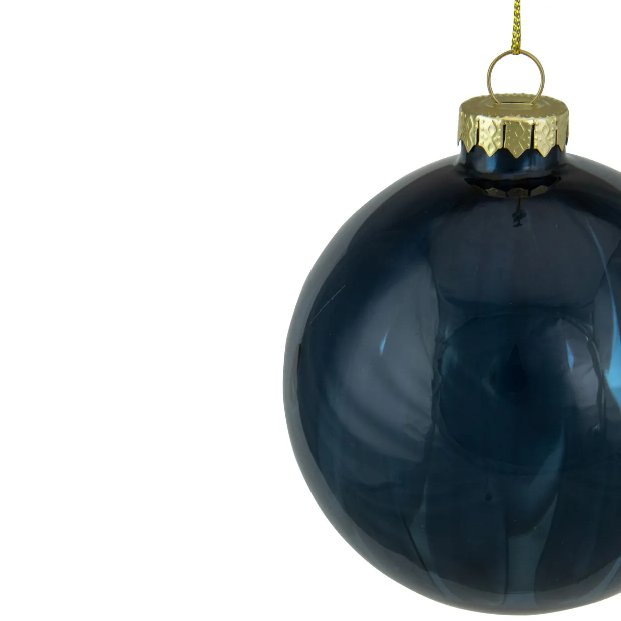 4" Shiny Royal Blue Glass Christmas Ball Ornament