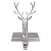 8" Shiny Silver Deer Head Christmas Stocking Holder