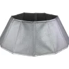 27" Shiny Silver Fabric Hexagonal Christmas Tree Collar