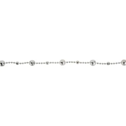 15' Shiny Silver Mirrored Disco Ball Beaded Christmas Garland, Unlit