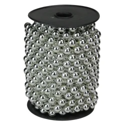 33' Shiny Silver Round Beaded Christmas Garland - Unlit