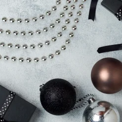 33' Shiny Silver Round Beaded Christmas Garland - Unlit