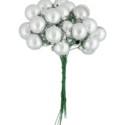 6.75" Shiny Silver Shatterproof Ball Ornament Christmas Pick