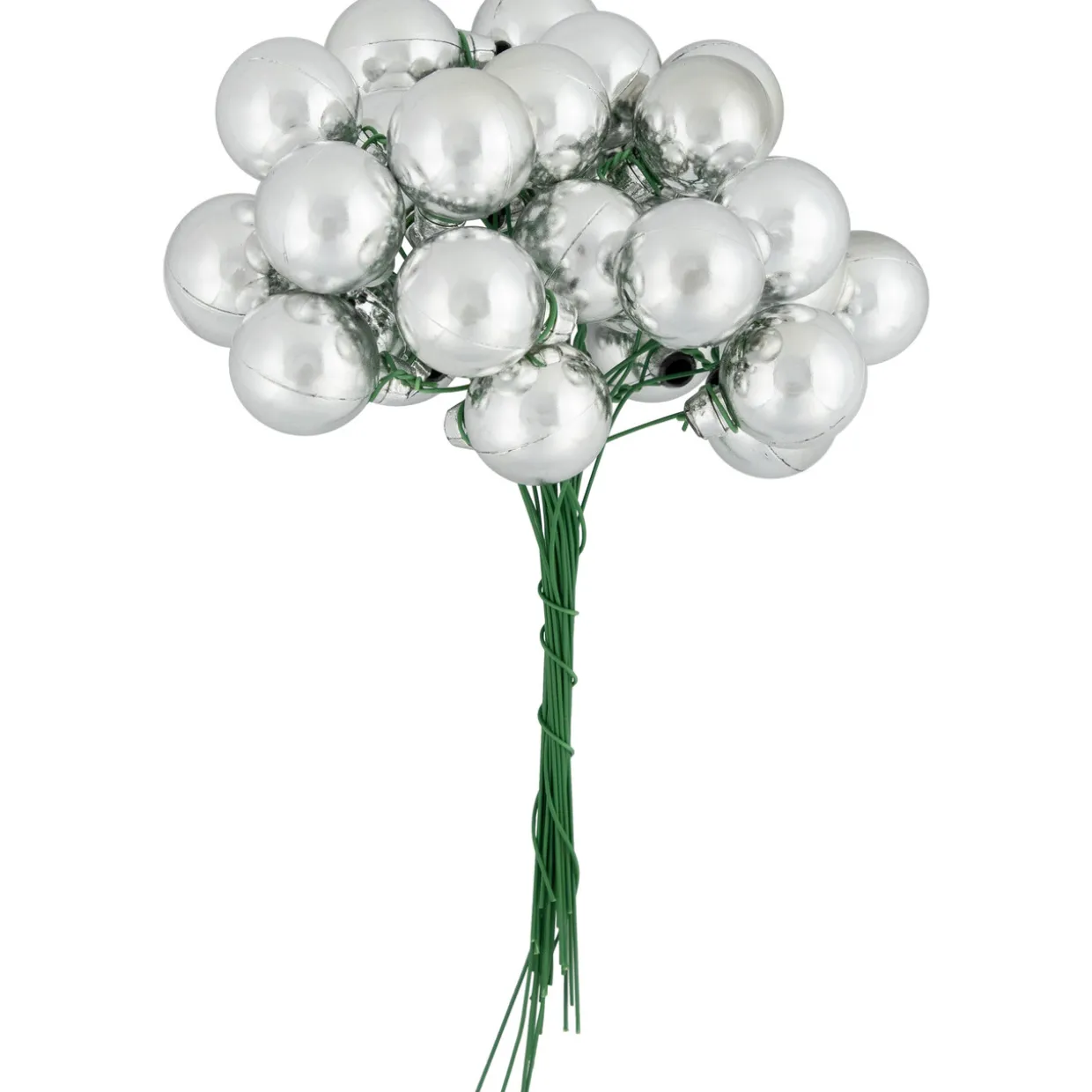 6.75" Shiny Silver Shatterproof Ball Ornament Christmas Pick