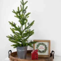 6.75" Shiny Silver Shatterproof Ball Ornament Christmas Pick