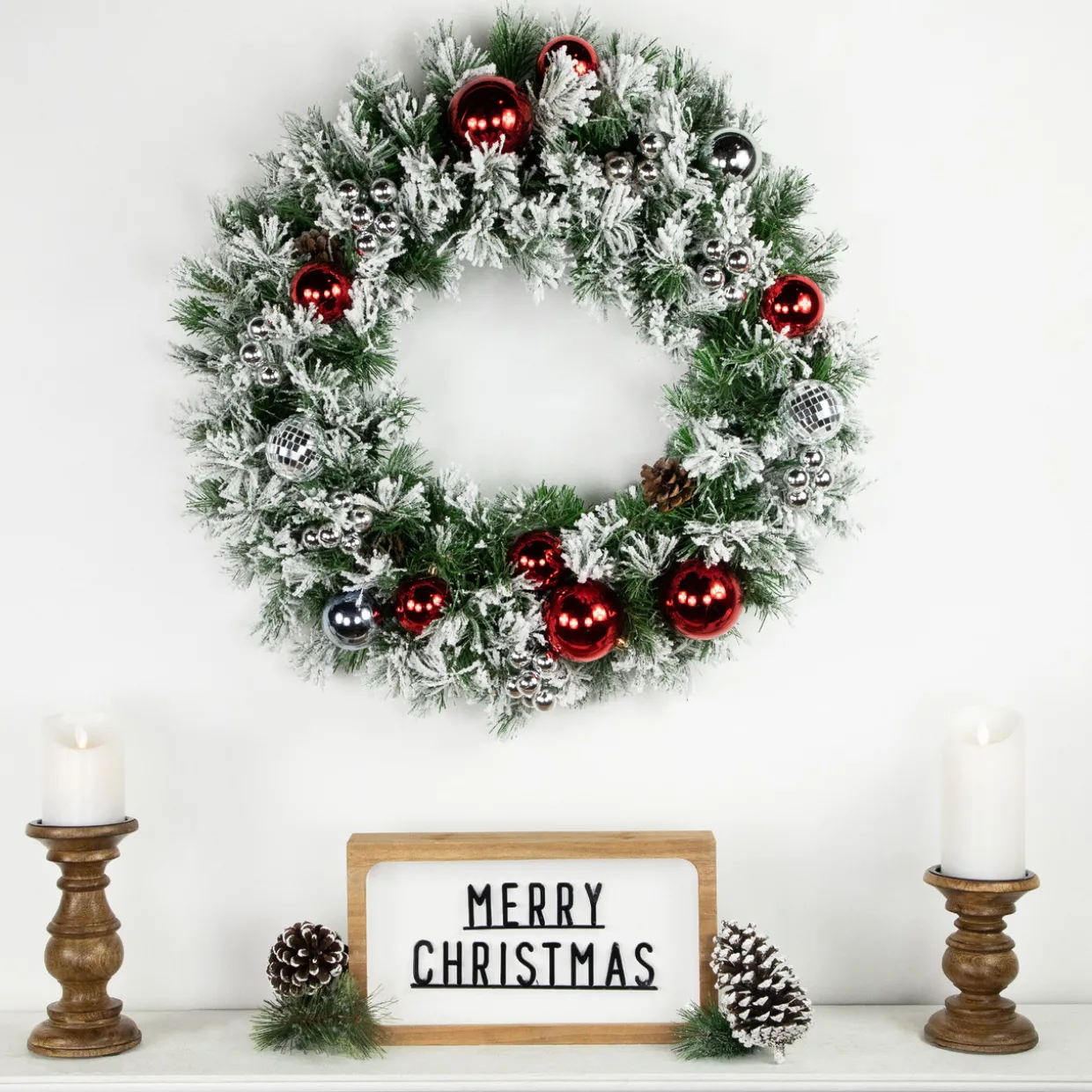 6.75" Shiny Silver Shatterproof Ball Ornament Christmas Pick