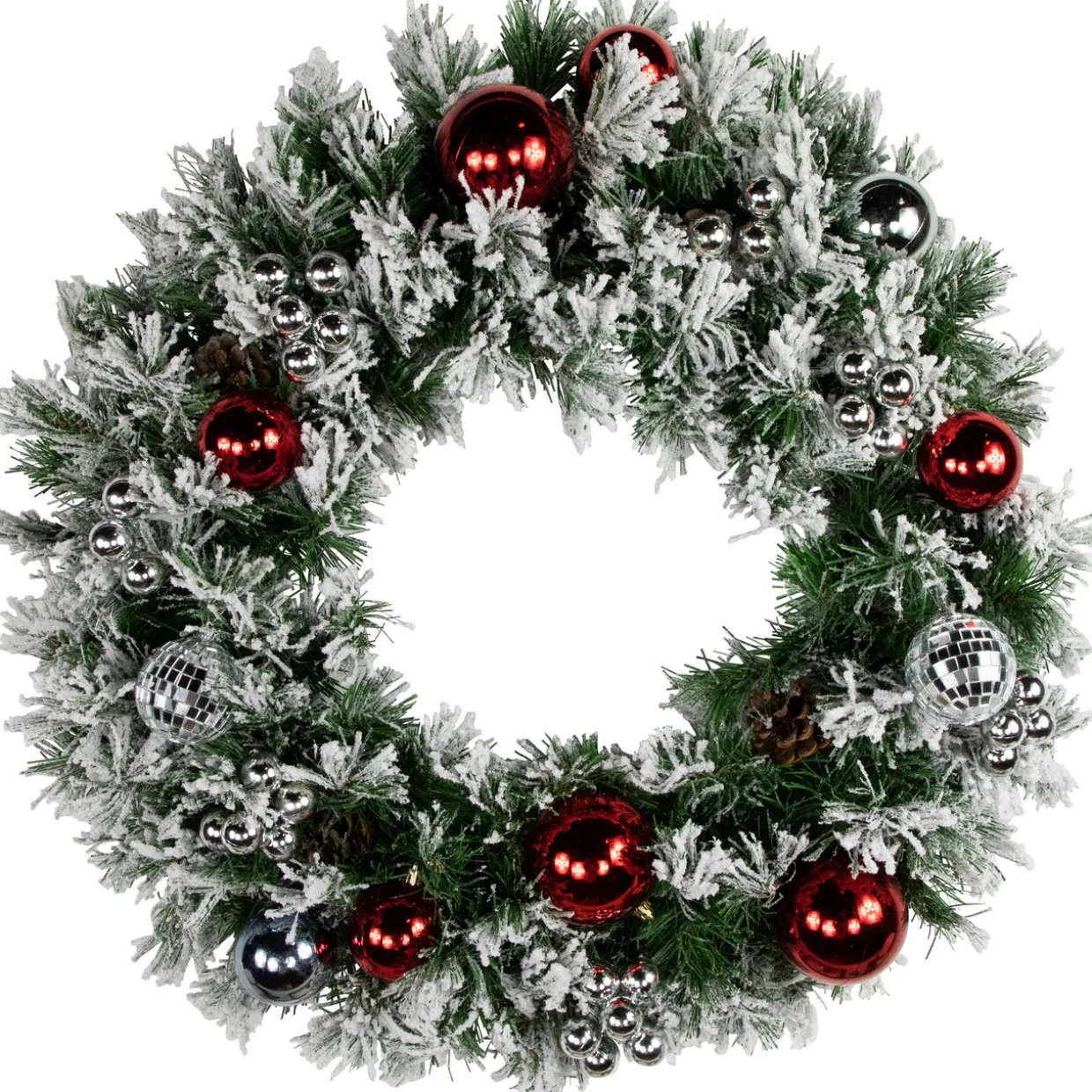 6.75" Shiny Silver Shatterproof Ball Ornament Christmas Pick